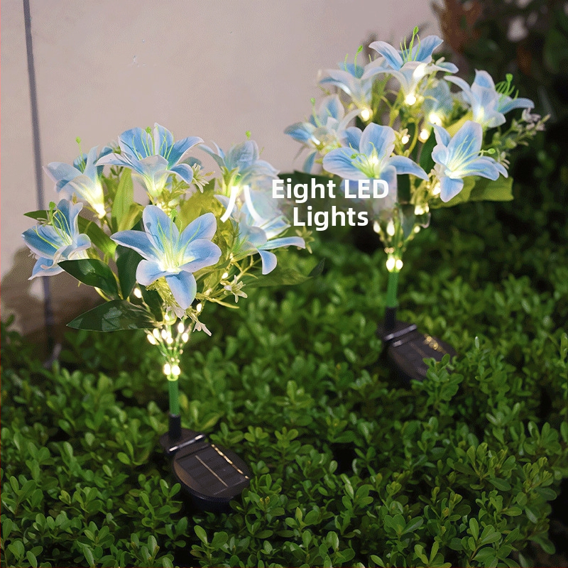 7-glava solarna lampa za vrt – LED svjetla za tlo u obliku cvijeta, IP55, 0.3W