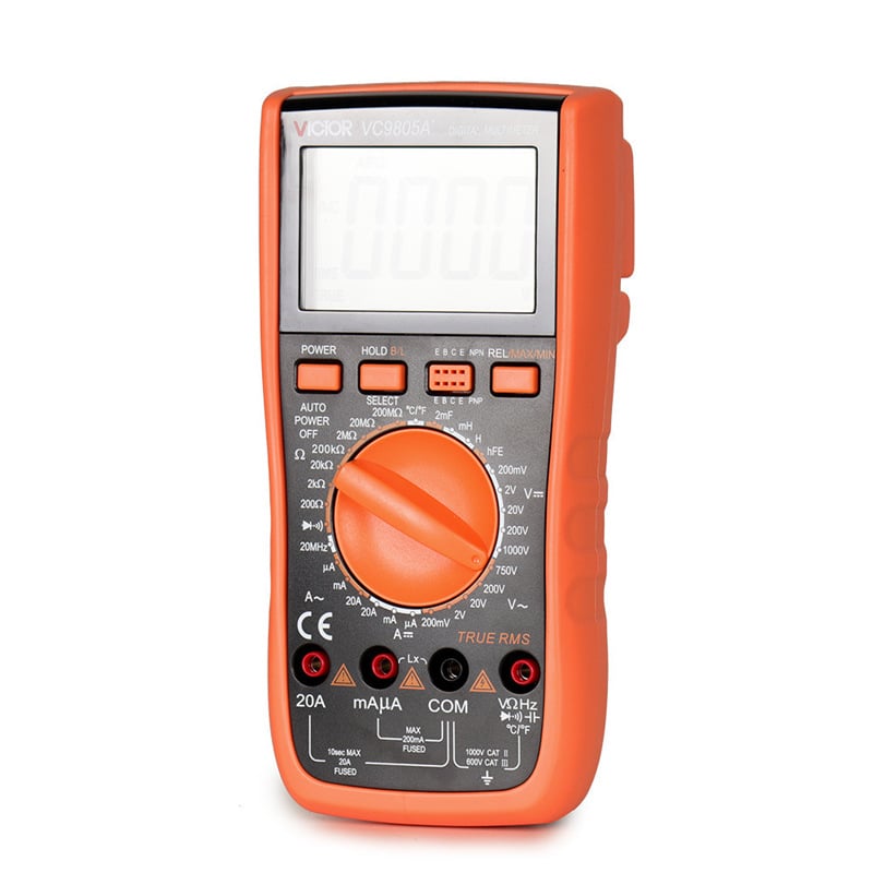 Victory VC9805A+ digitalni multimetar – mjeri DC/AC napon do 1000V, struju do 20A, kapacitet do 2000µF i temperaturu