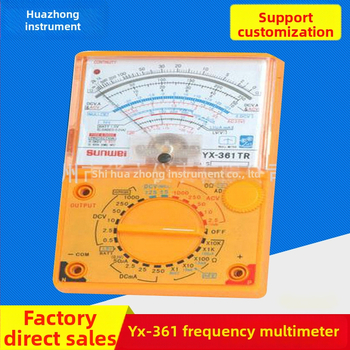 YX-361 аналогов мултиметър с измерване на честота, преносим и компактен за студенти; DC диапазон на ток: 0–50 µA, 2,5 mA, 25 mA, 0,25 A