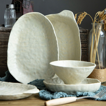 Japán stílusú retro kerámiás étkészlet – kézzel készített, 36 darab