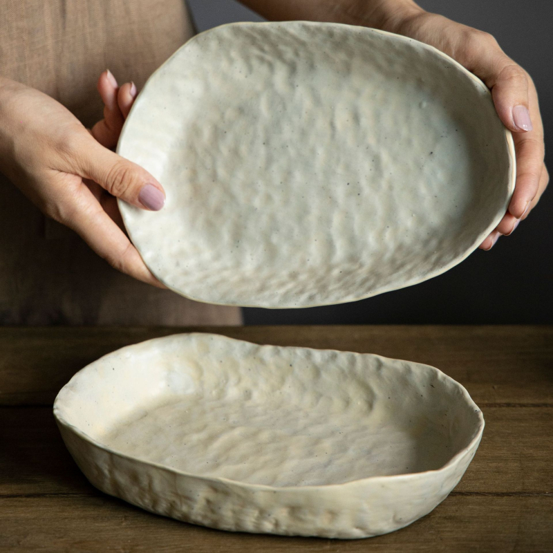 Japán stílusú retro kerámiás étkészlet – kézzel készített, 36 darab