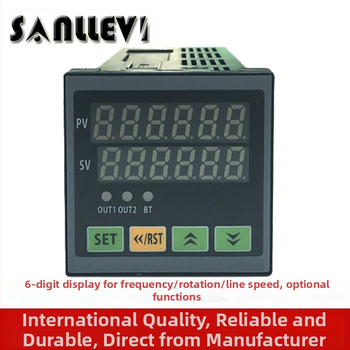 Електронен честотен тахометър с аларма за горна/долна граница, шестцифрен дисплей, измерва скоростта и честотата на моторите, вход AC 90–250 V