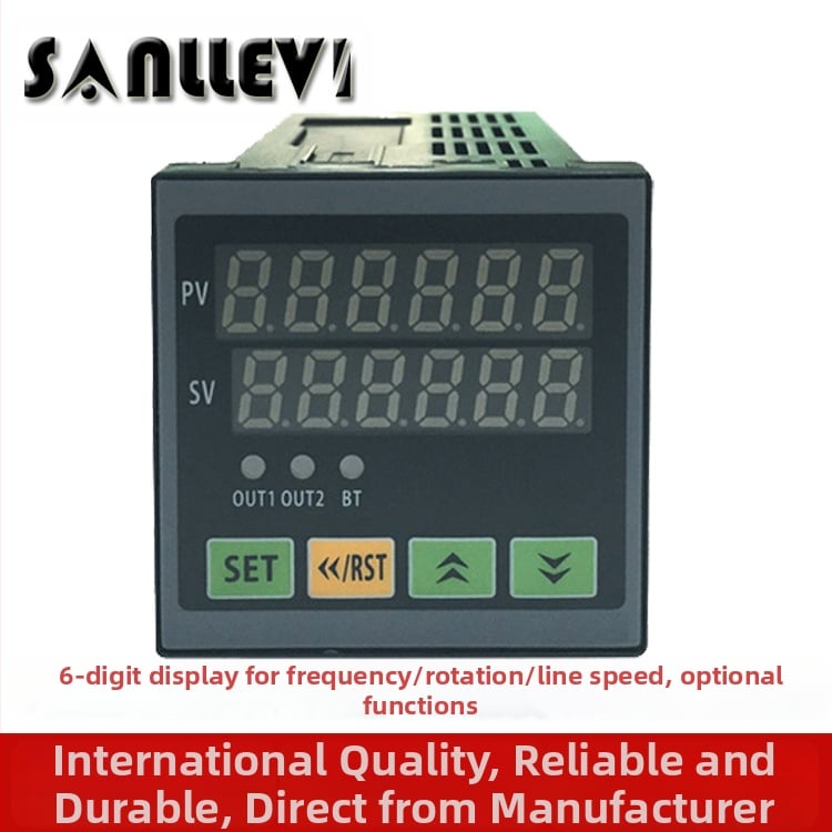 Електронен честотен тахометър с аларма за горна/долна граница, шестцифрен дисплей, измерва скоростта и честотата на моторите, вход AC 90–250 V