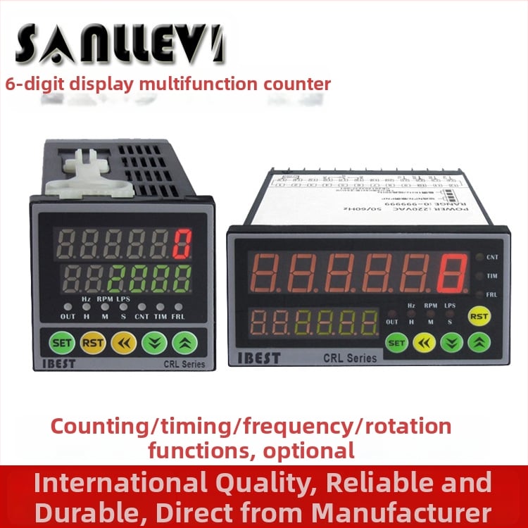 Електронен честотен тахометър с аларма за горна/долна граница, шестцифрен дисплей, измерва скоростта и честотата на моторите, вход AC 90–250 V
