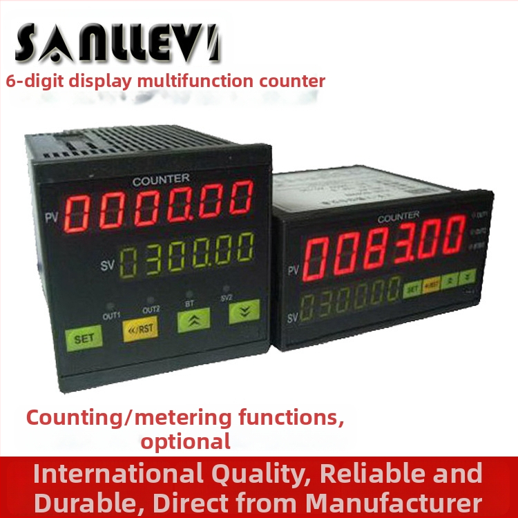Електронен честотен тахометър с аларма за горна/долна граница, шестцифрен дисплей, измерва скоростта и честотата на моторите, вход AC 90–250 V