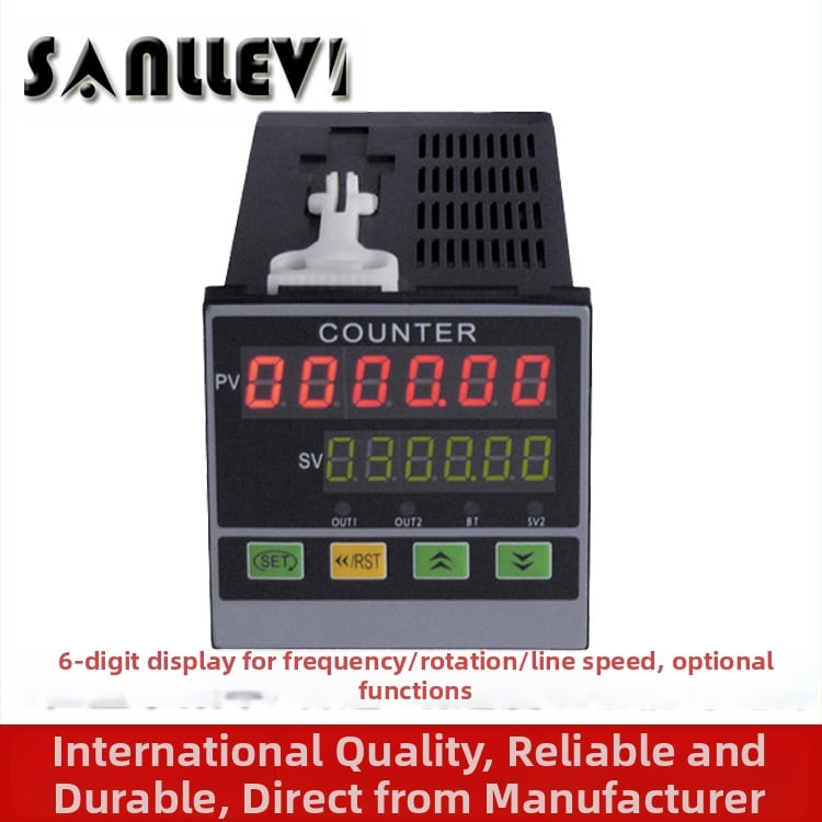 Електронен честотен тахометър с аларма за горна/долна граница, шестцифрен дисплей, измерва скоростта и честотата на моторите, вход AC 90–250 V