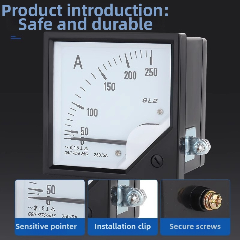 KJIN 6L2-A AC ampermeter s ukazovateľom, voltmeter s priamym zapojením, rozsah 100–200 A, merač faktorja výkonu