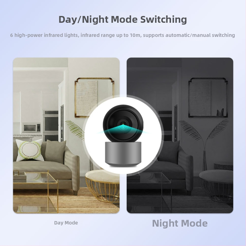 Cameră wireless HD cu vedere de noapte, inteligentă, distanță IR 10 m, greutate 0,26 kg