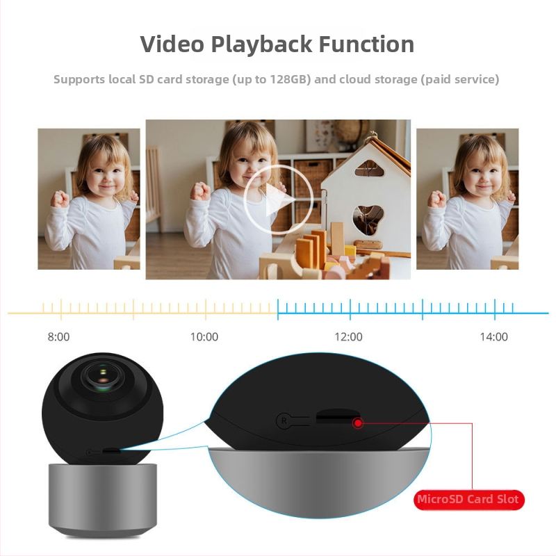 Cameră wireless HD cu vedere de noapte, inteligentă, distanță IR 10 m, greutate 0,26 kg