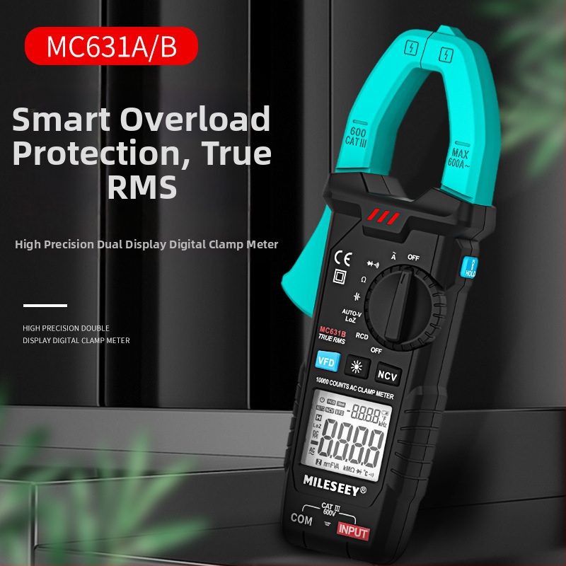 Mileseey MC631 digitális csipeszes ampermérő AC/DC-hez – nagy pontosságú, univerzális, többfunkciós