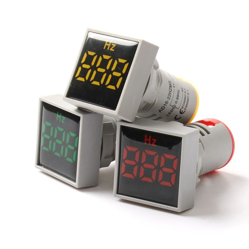 LED Hz метър с цифров дисплей AD16-22HZMS, индикатор за честота на AC, измерване 0-99 Hz, точност ±2%, амплитуда на входен сигнал 20-500