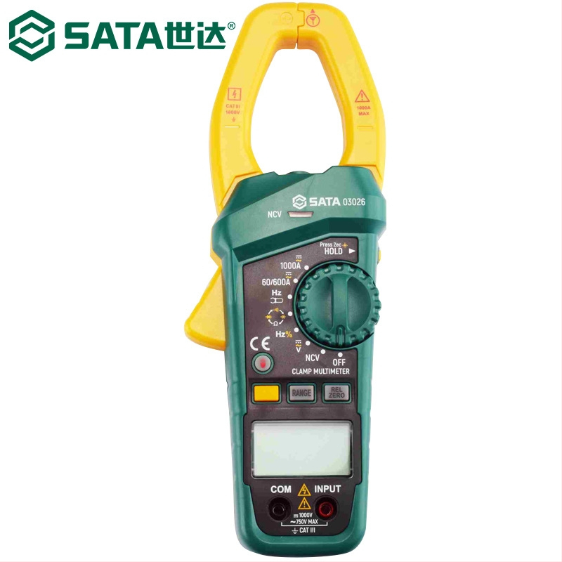 Shida 03026 Clamp Meter, Digitális, AC/DC, Nagy csuklónyílás, Kapacitás- és frekvenciamérés