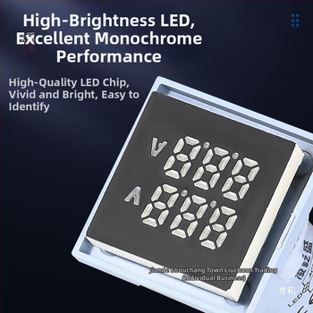 LED дигитален дисплей за напрежение и ток, индикация за честота Hz, кръгла сигнална лампа, модел AD16-22VMS