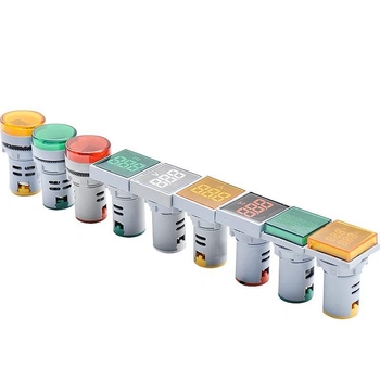 LED дигитален дисплей за напрежение и ток, индикация за честота Hz, кръгла сигнална лампа, модел AD16-22VMS