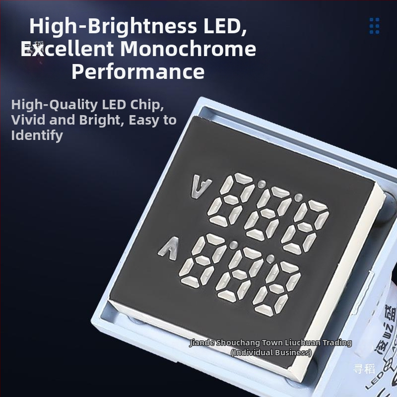 LED дигитален дисплей за напрежение и ток, индикация за честота Hz, кръгла сигнална лампа, модел AD16-22VMS