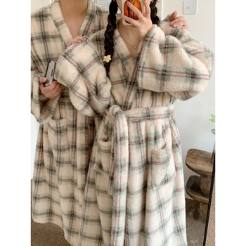 Fürdőköpeny pároknak, plüss fleece, poliészter, uniszex, téli modell