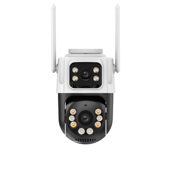 Vezeték nélküli Wi‑Fi hálózati kamera, dupla objektív, beltéri és kültéri használat, éjjellátó, távoli mobil megfigyelés (DC12V tápegység, 1/2.7'' szenzor)
