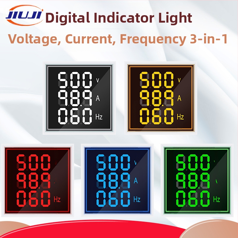 Jiuji digitálny LED indikátor pre AC prúd, napätie a frekvenciu — troj-in-1 Hz merač (licencovaná súkromná značka)