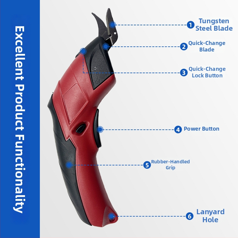 Varrónak tervezett elektromos olló – kompakt, újratölthető lítium akkumulátorral, 220 V, ruházathoz és szövetekhez