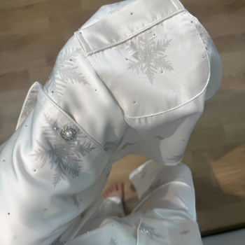 Női pizsama – Ice Silk anyag, Gombos stílus és modern minimalist dizájn, Turn-down gallér, Hosszú ujjú, Hosszú nadrág