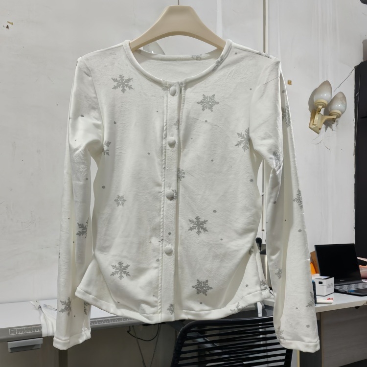 Női pizsama – Ice Silk anyag, Gombos stílus és modern minimalist dizájn, Turn-down gallér, Hosszú ujjú, Hosszú nadrág