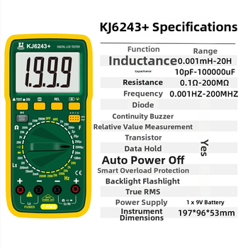 Vysoko presný digitálny LCR meter pre meranie kapacity, indukčnosti, odporu a frekvencie — kompletná súprava s viac ako 6243 oficiálnymi konfiguráciami