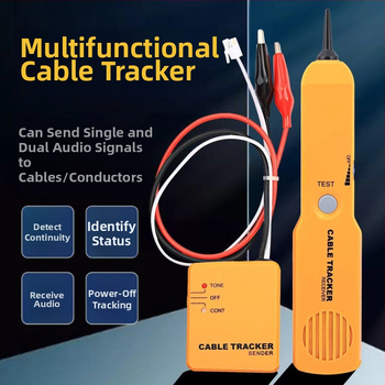 Hisitek RJ11 vonalkereső és hálózati rövidzárlat-tesztelő alligátor csipeszekkel — AL848137306966