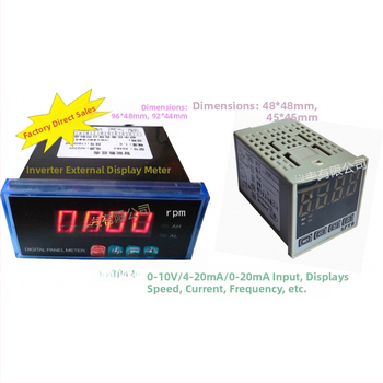 Vonkajší digitálny displej pre frekvenčný menič s tachometrom 0-10 RPM, ampermetrom a zobrazením frekvencie 4-20 mA, rozmery 48×96×48 mm