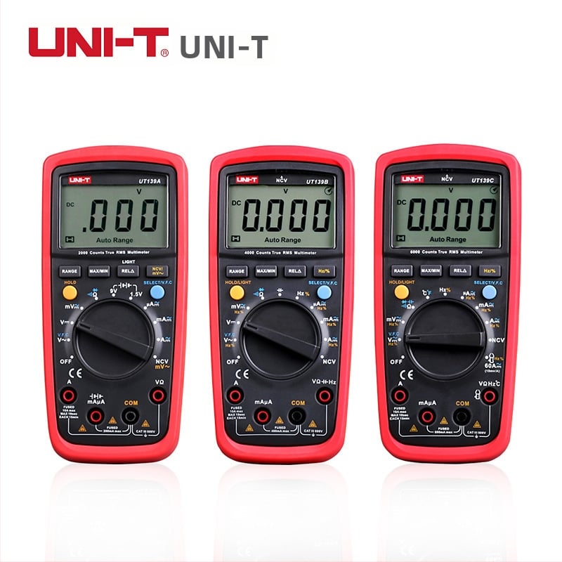 UT139C Uni-T Digitális multiméter - teljes mérési tartomány, égésálló védelem, digitális kijelző, inverter karbantartáshoz