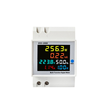 D52-2066 Măsurător digital multifuncțional de energie, monofazat, montat pe șină, măsoară tensiune, curent și factorul de putere, precizie 0,1, 100 A