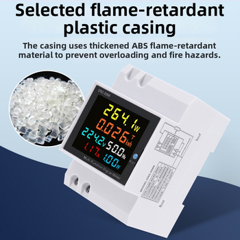 D52-2066 Digitálny jednofázový merací prístroj s digitálnym displejom, meranie napätia, prúdu a výkonu, na DIN lištu