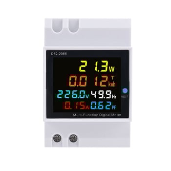D52-2066 Măsurător digital pentru o singură fază, afișaj digital, măsurare tensiune, curent și putere, montaj pe DIN rail