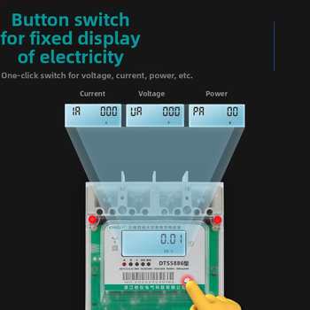Háromfázisú négyvezetékes nagy teljesítményű mérő 250A, RS485, LCD kijelző, 50 Hz, intelligens mérő