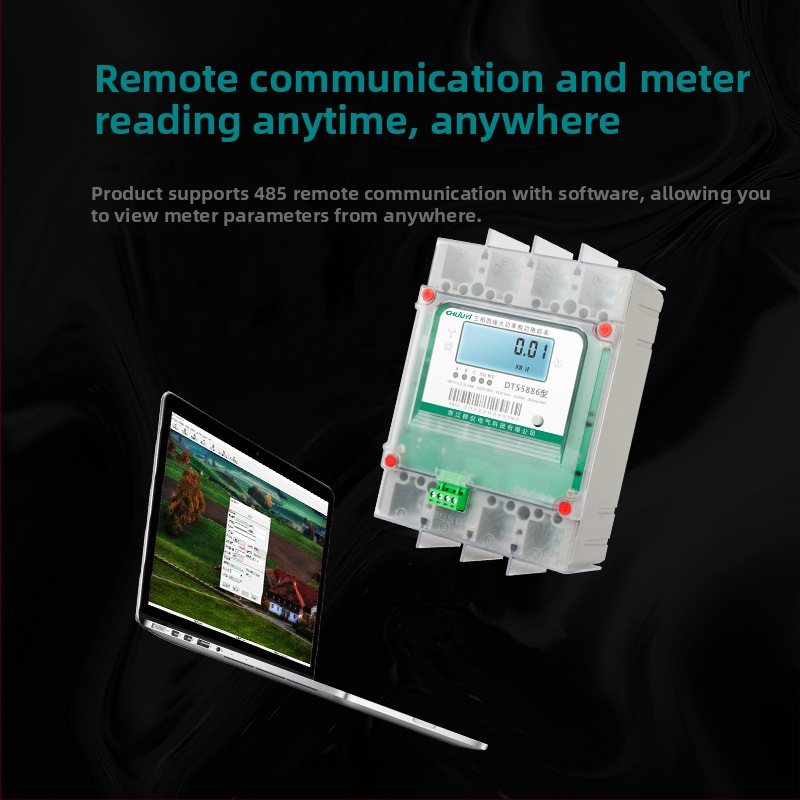 Háromfázisú négyvezetékes nagy teljesítményű mérő 250A, RS485, LCD kijelző, 50 Hz, intelligens mérő