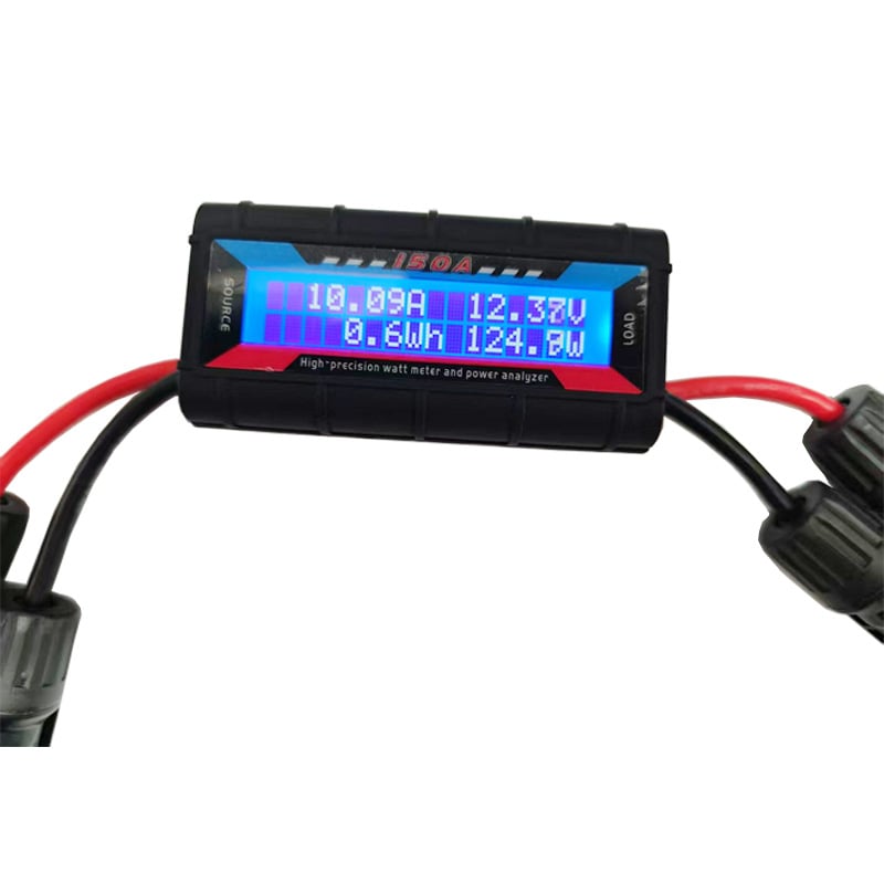 Napelem panel teljesítmény-tesztelő és áramerősség-mérő fotovoltikus csatlakozóval, 150A