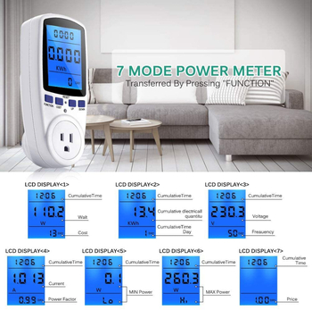 Έξυπνο βύσμα μέτρησης ισχύος με μεγάλη οθόνη, US πρότυπο πρίζας (Μάρκα: Kewell; Μοντέλο: KWE-PMB01-US)