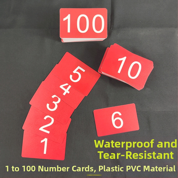 Frontová karta a čísla, nepremokavý plast, rozsah 1-100