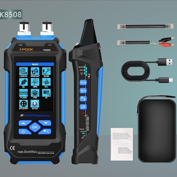i-pook Testere multifuncțional pentru cabluri de rețea PK8506/PK8508/PK8509 – Măsurarea lungimii cablului, Putere optic, Test POE, Alimentare 5V