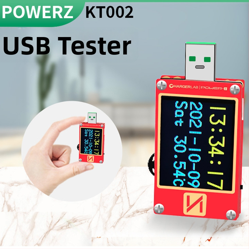 Power-Z KT002 digitalni USB tester napona, raspon 0-24 V, ulaz 5 V, točnost 0,10%