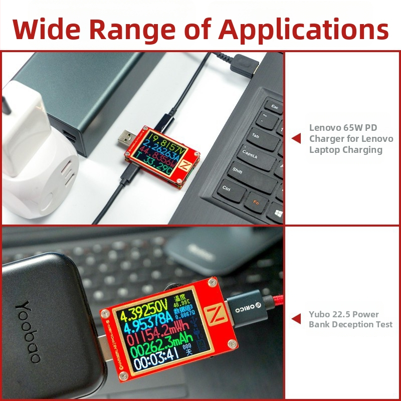 Power-Z KT002 digitalni USB tester napona, raspon 0-24 V, ulaz 5 V, točnost 0,10%