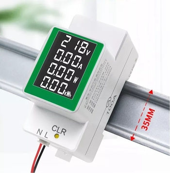 SPVA-100A digitalni volt-ammeter na DIN rail-u, raspon napona 50–300 V, struja do 100 A, radna temperatura 0–50°C