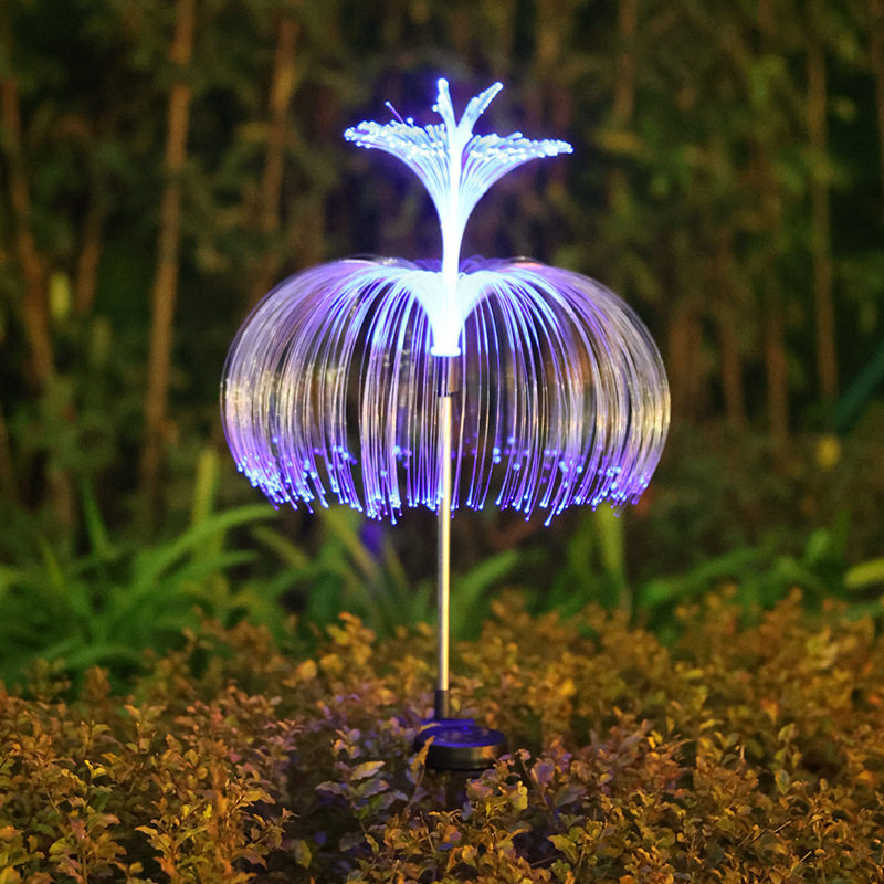 Solarna vanjska lampa u obliku meduze s optičkim vlaknima, IP65 vodootporna, 3W LED, model SMD008, višebojna promjenjiva svjetlost