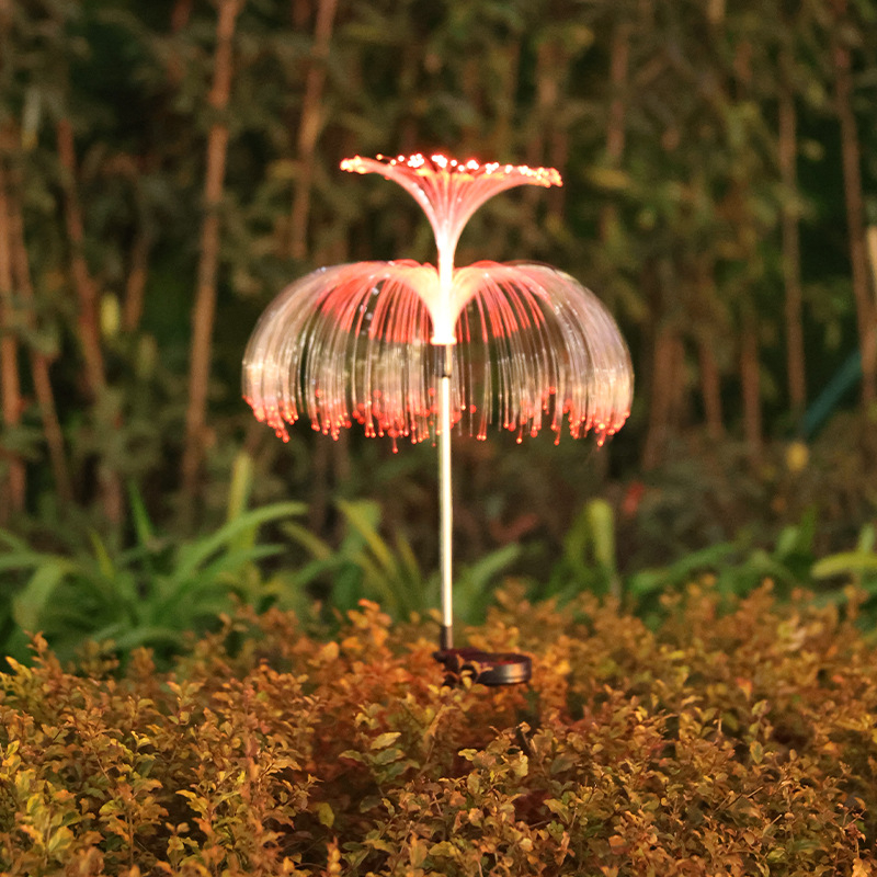 Solarna vanjska lampa u obliku meduze s optičkim vlaknima, IP65 vodootporna, 3W LED, model SMD008, višebojna promjenjiva svjetlost