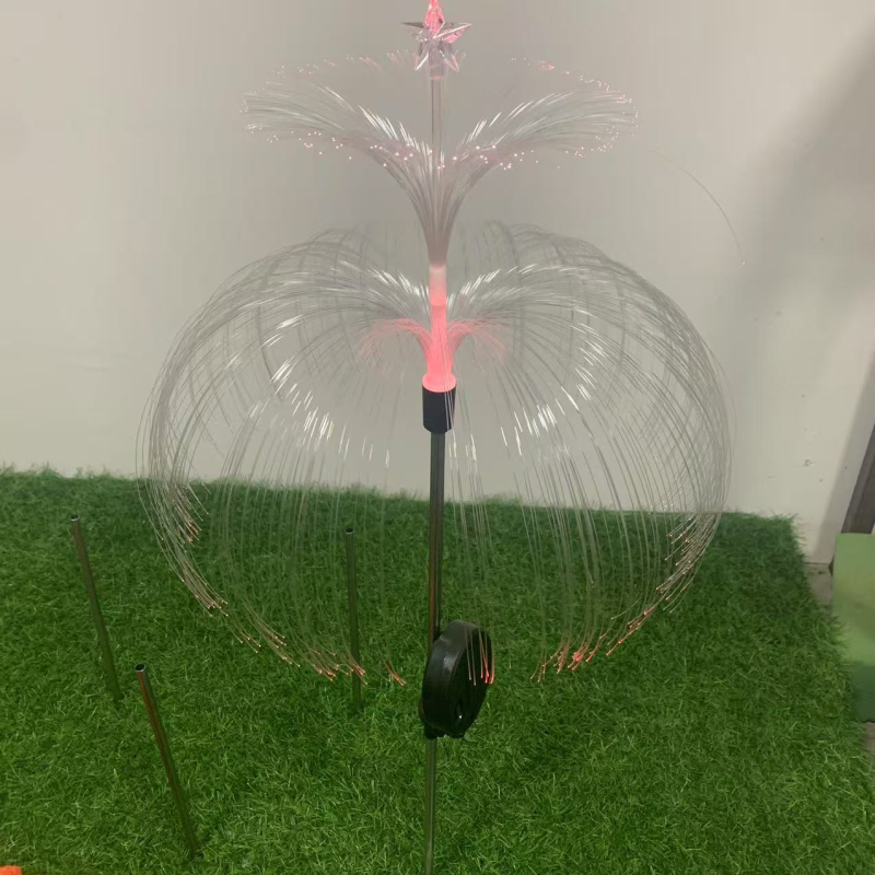 Solarna vanjska lampa u obliku meduze s optičkim vlaknima, IP65 vodootporna, 3W LED, model SMD008, višebojna promjenjiva svjetlost