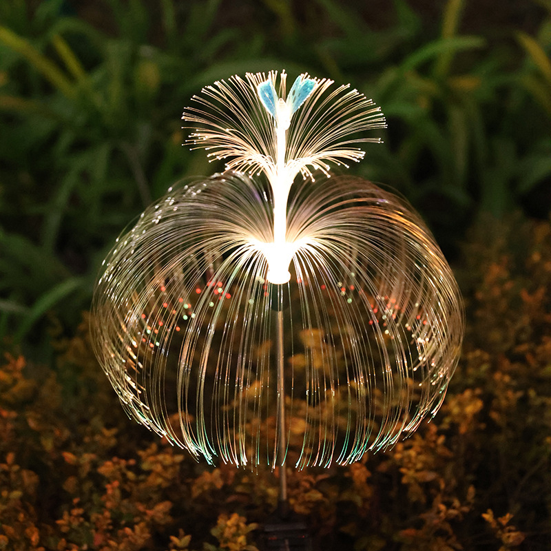 Solarna vanjska lampa u obliku meduze s optičkim vlaknima, IP65 vodootporna, 3W LED, model SMD008, višebojna promjenjiva svjetlost