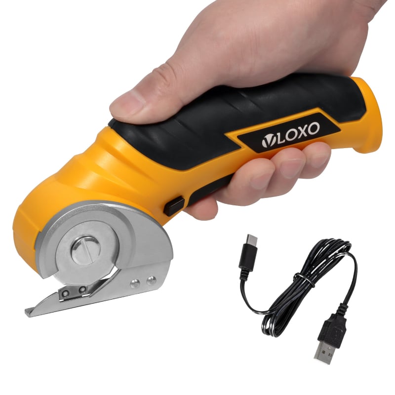 VLOXO Električne škare s punjivom litij baterijom, 110–220V, za kožu, karton, tkaninu i tepihe