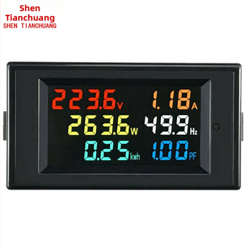 D69-2058 Viacfunkčné šesťdisplejové meracie zariadenie pre AC napätie, prúd, frekvenciu, energiu, výkon a výkonový faktor – Rozsah napätia 50–440V