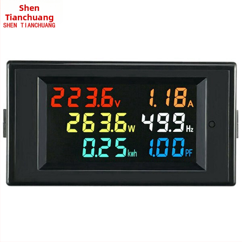 D69-2058 Viacfunkčné šesťdisplejové meracie zariadenie pre AC napätie, prúd, frekvenciu, energiu, výkon a výkonový faktor – Rozsah napätia 50–440V