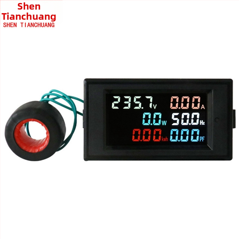 D69-2058 Viacfunkčné šesťdisplejové meracie zariadenie pre AC napätie, prúd, frekvenciu, energiu, výkon a výkonový faktor – Rozsah napätia 50–440V