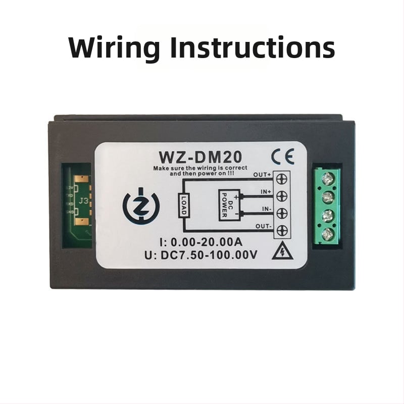 DC измерител на мощност с цифров дисплей, многофункционален монитор за мощност, 100 V, 20 A/50 A/100 A